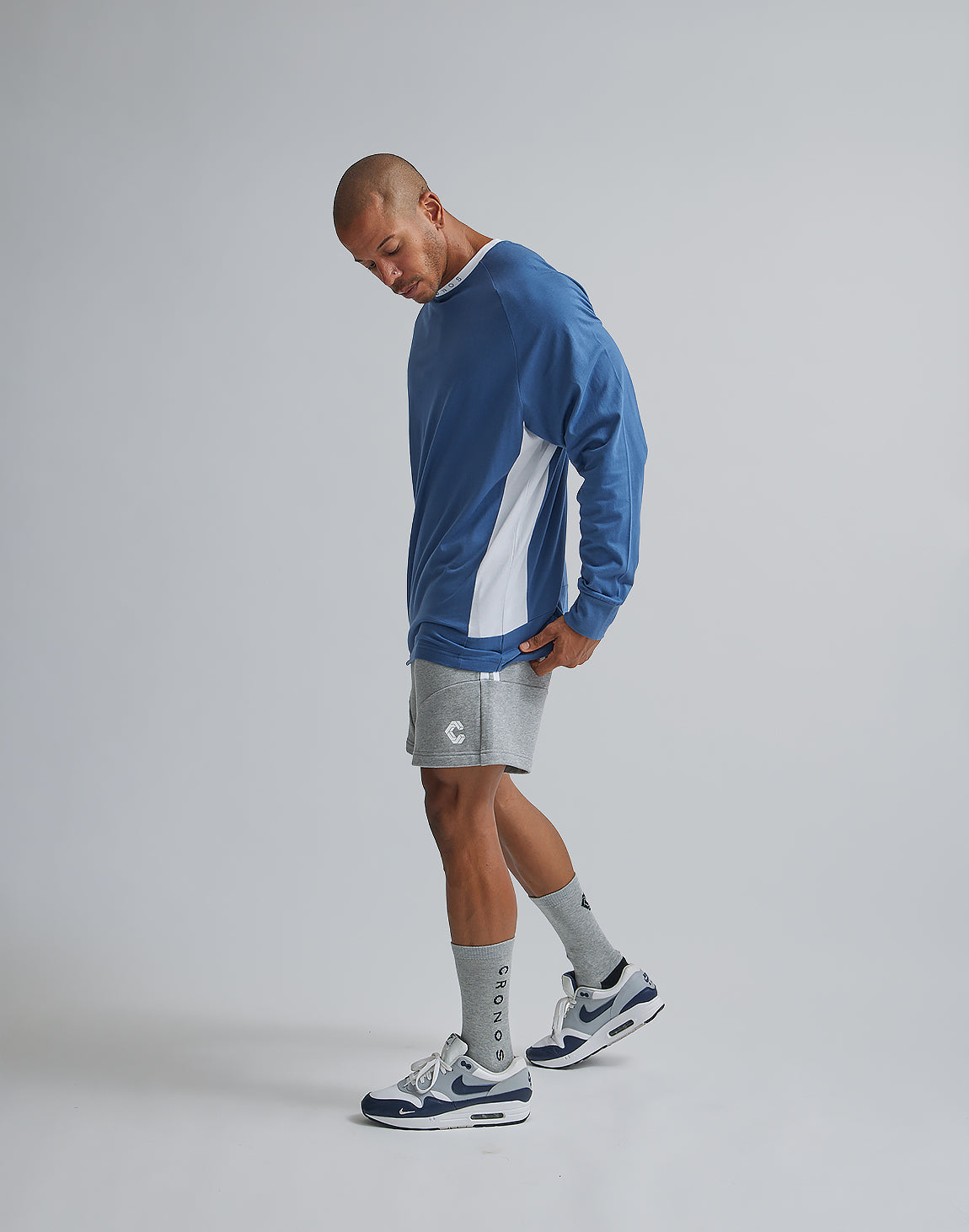 CRONOS NECK LOGO LONGSLEEVE [BLUE] – クロノス CRONOS