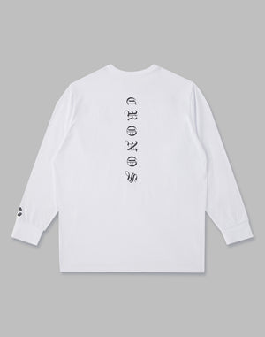 CRONOS BLACK LETTER LOGO LONGSLEEVE【WHITE】