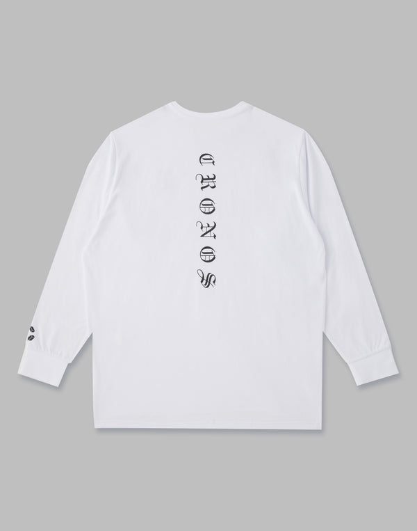 CRONOS BLACK LETTER LOGO LONGSLEEVE【WHITE】