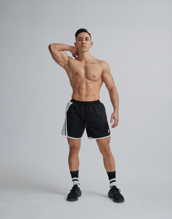 CRONOS TILTED LINE SHORTS【BLACK】