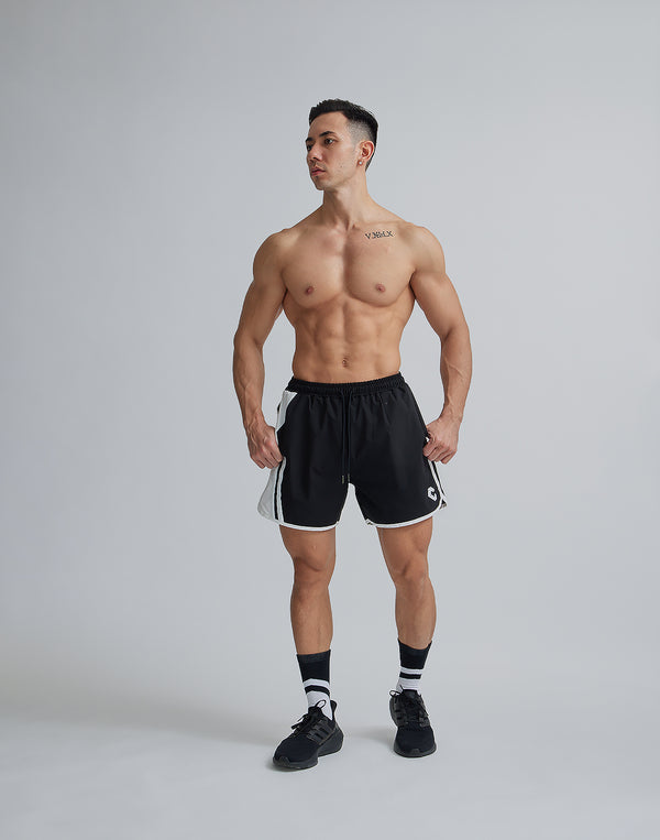CRONOS TILTED LINE SHORTS【BLACK】