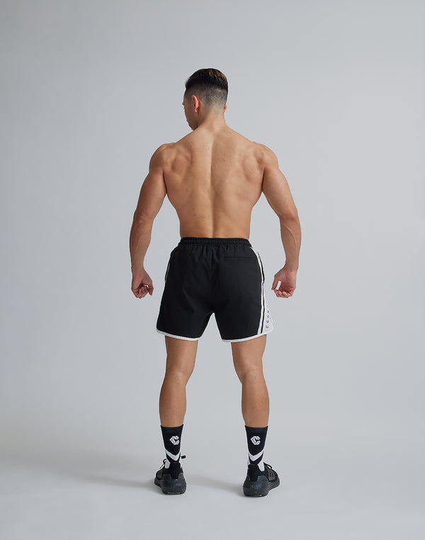 CRONOS TILTED LINE SHORTS【BLACK】