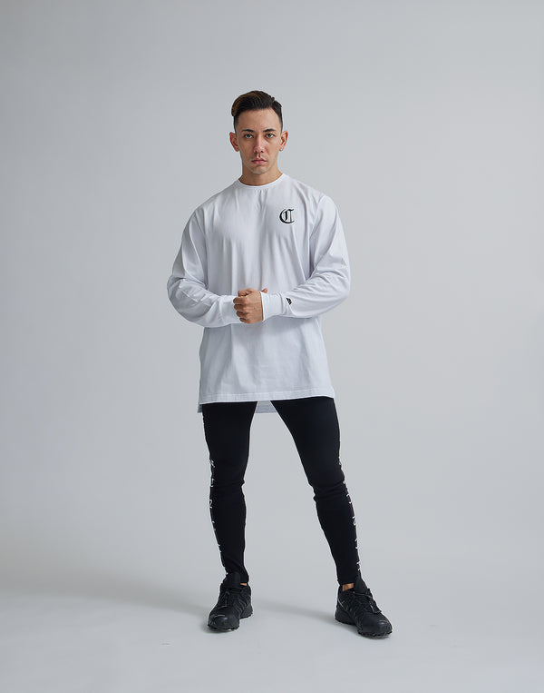 CRONOS BLACK LETTER LOGO LONGSLEEVE【WHITE】