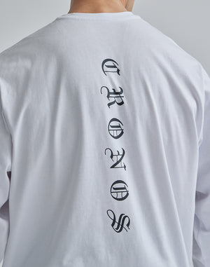 CRONOS BLACK LETTER LOGO LONGSLEEVE【WHITE】