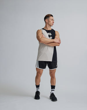 CRONOS TILTED LINE SHORTS【BLACK】