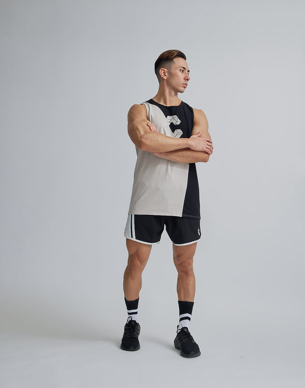 CRONOS TILTED LINE SHORTS【BLACK】