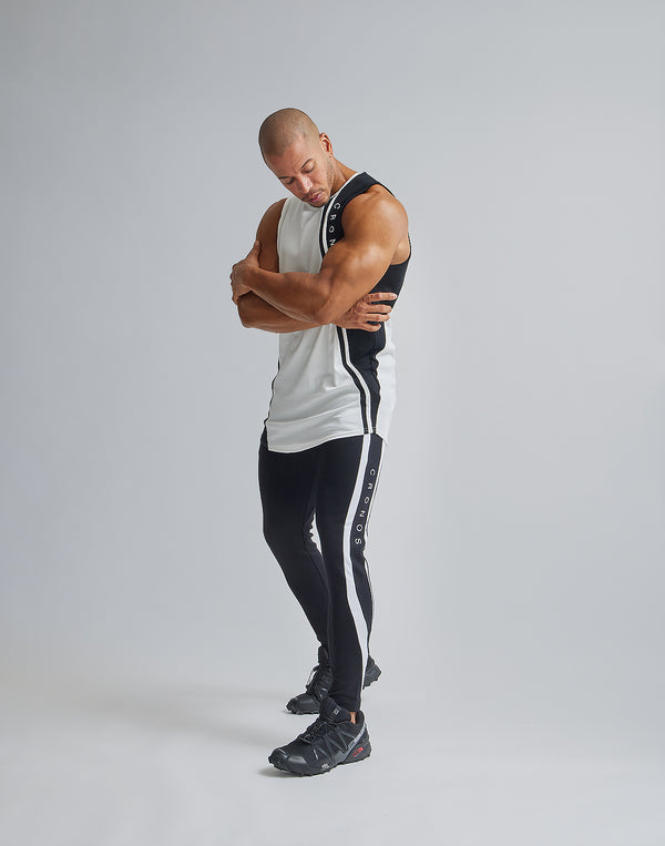 CRONOS SLASHED LINE TANKTOP【WHITE】