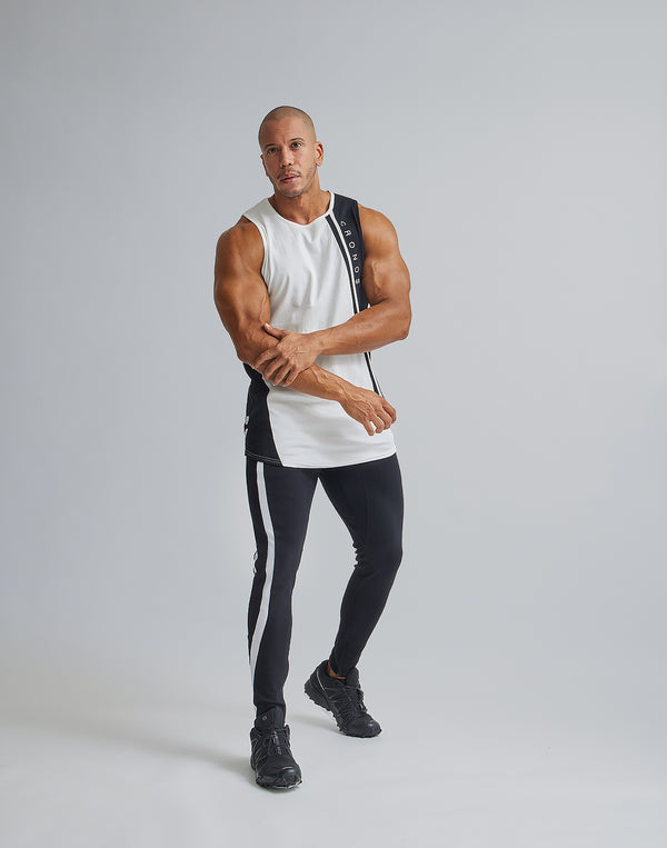 CRONOS SLASHED LINE TANKTOP【WHITE】