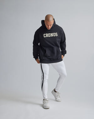 CRONOS 襯線標誌連帽衫 [黑色]