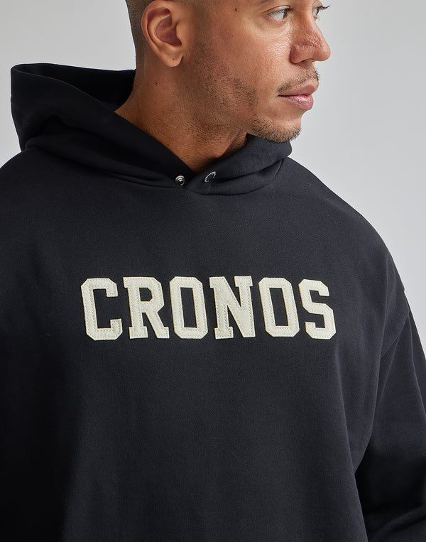 CRONOS 襯線標誌連帽衫 [黑色]