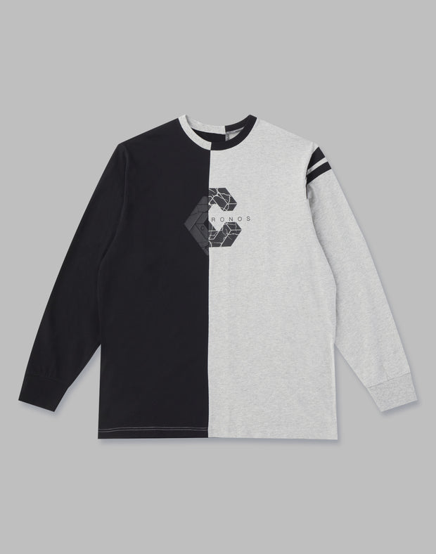 CRONOS UNEQUALLY LONGSLEEVE【GRAY×BLACK】 - クロノス CRONOS