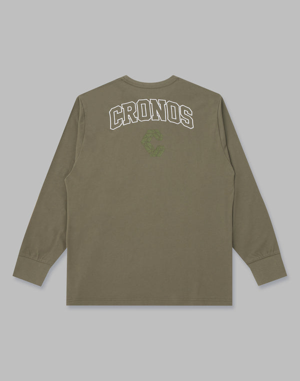 CRONOS 後背LOGO長袖衫 [卡其色]