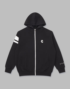 CRONOS FACING LOGO ZIP HOODIE [BLACK]