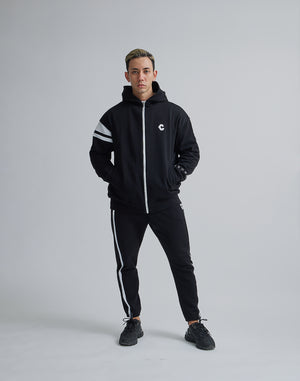 CRONOS FACING LOGO ZIP HOODIE [BLACK]
