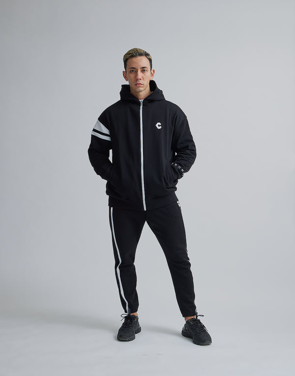 CRONOS FACING LOGO ZIP HOODIE [BLACK]