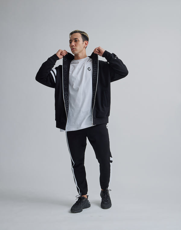 CRONOS FACING LOGO ZIP HOODIE [BLACK]