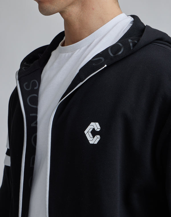CRONOS FACING LOGO ZIP HOODIE [BLACK]