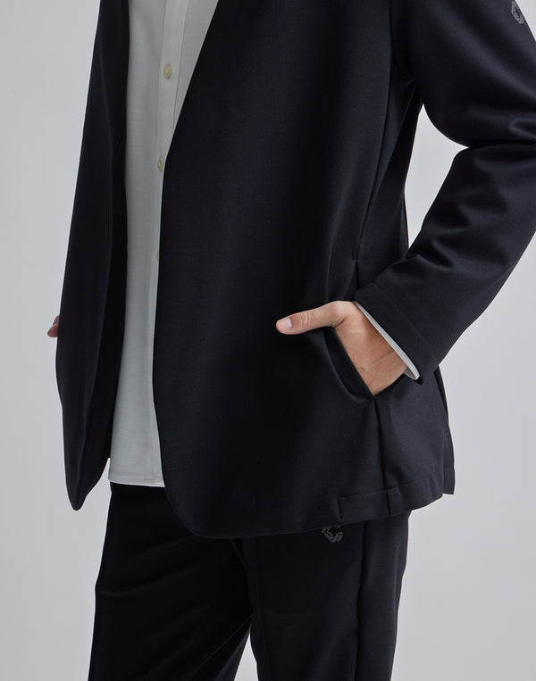 CRONOS BLACK COLLAR LESS STRETCH JACKET [NAVY]