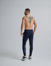 CRONOS BLACK CALF LOGO TROUSER【NAVY】