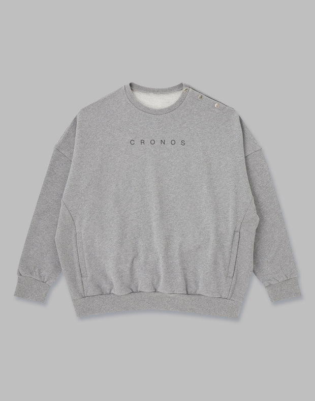 CRONOS BUTTONED SWEAT TOP【T.GRAY】