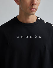 CRONOS BUTTONED SWEAT TOP【BLACK】
