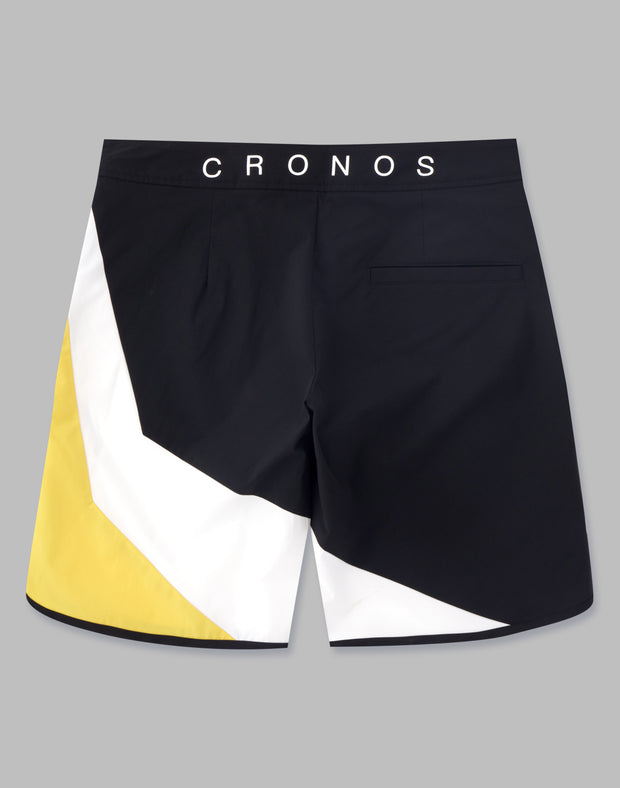 CRONOS SLASH LINE BOARD SHORTS【BLACK×WHITE】