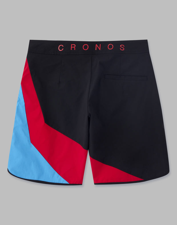 CRONOS SLASH LINE BOARD SHORTS【BLACK×RED】 - クロノス CRONOS