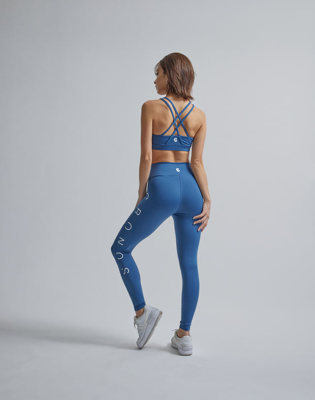 CRONOS WOMEN SIMPLE LOGO LEGGINGS【BLUE】