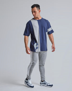 CRONOS VERTICAL SWITCH OVERSIZE T-SHIRTS [NAVY]