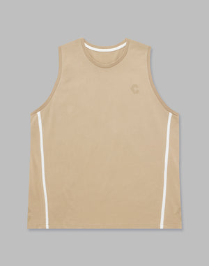 CRONOS 2LINES TANKTOP【BEIGE】