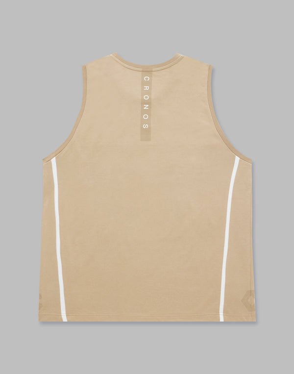 CRONOS 2LINES TANKTOP【BEIGE】