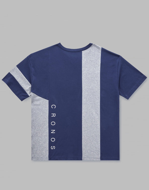 CRONOS VERTICAL SWITCH OVERSIZE T-SHIRTS [NAVY]
