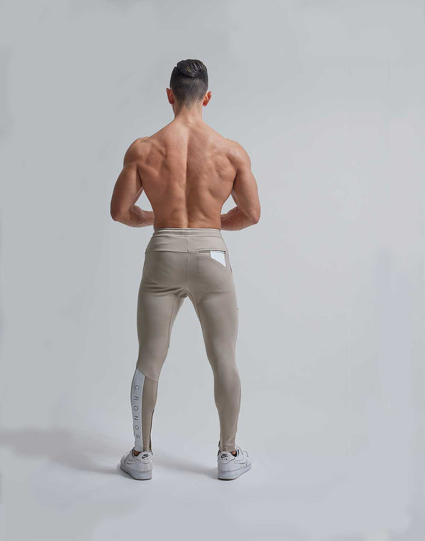 CRONOS SWICHING CALF LOGO PANTS【BEIGE】